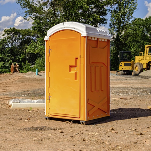 how often are the portable restrooms cleaned and serviced during a rental period in Union County OH